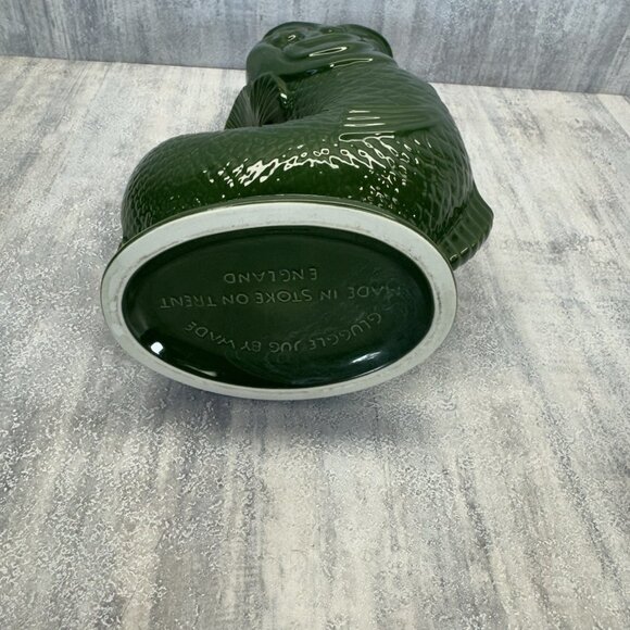 GLUGGLE JUG  By Wade Ceramics 11.5" tall Lovely Rich Green Very Good Condition - Picture 7 of 10